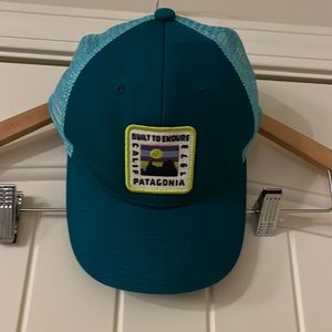 Patagonia   Built to Endure 1973 RARE Teal Mesh Trucker Snapback Hat